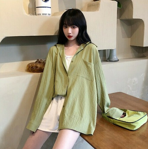 熱賣薄款襯衫【綠色】【M-XL碼】（下單後請聯絡客服確認發貨尺碼）