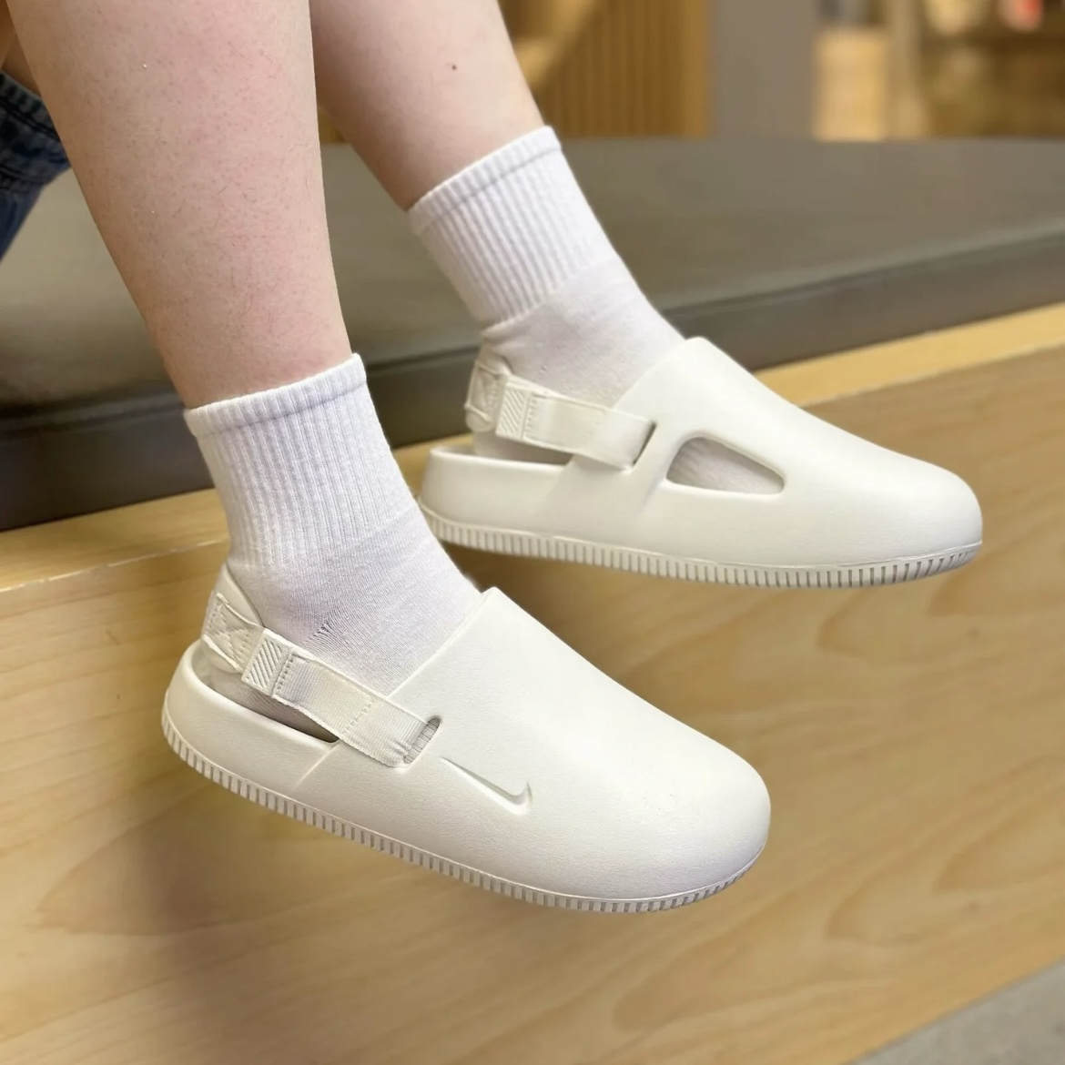 Nike Calm Mule Sail 全白 勃肯鞋 穆勒鞋 厚底 防滑拖鞋 涼鞋