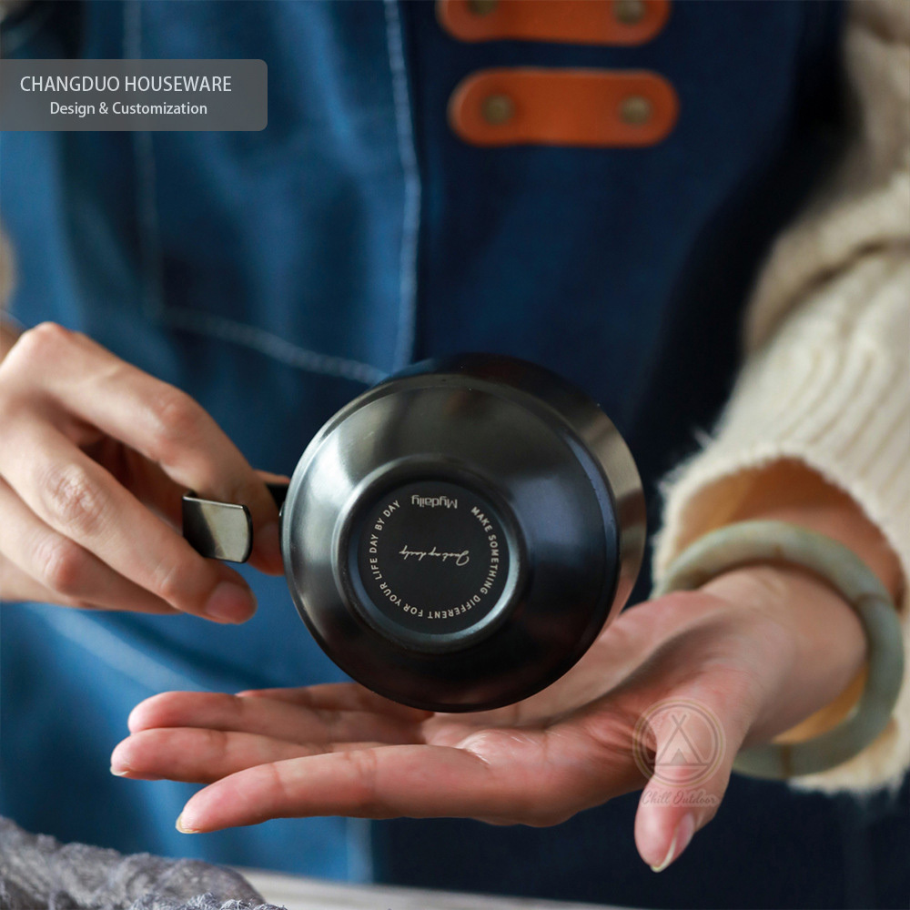 304不鏽鋼 黑色隔熱咖啡杯－(3款)