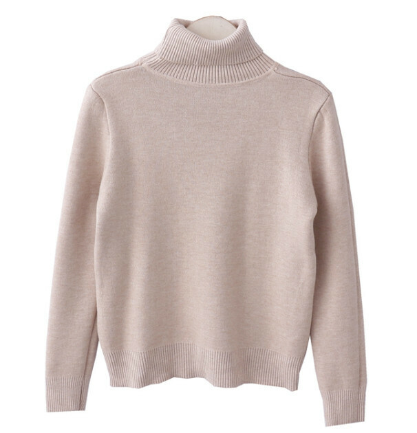 Hot selling velvet turtleneck knitted sweater [light brown] [one size fits all]