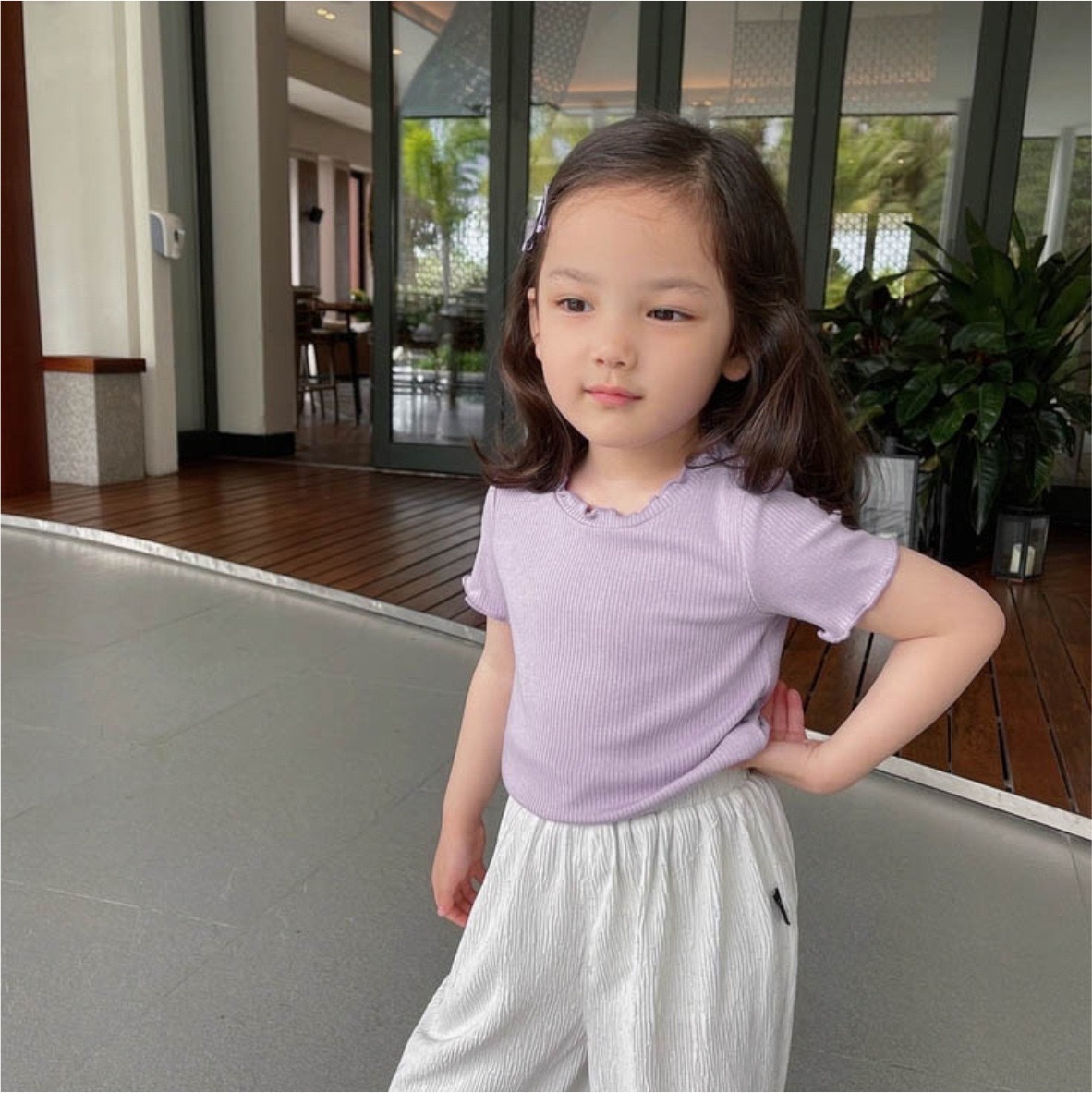 百搭休閒捲邊短T