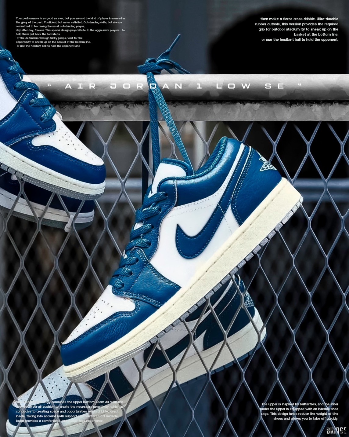 NIKE AJ1 LOW 『 仿舊灰藍 』