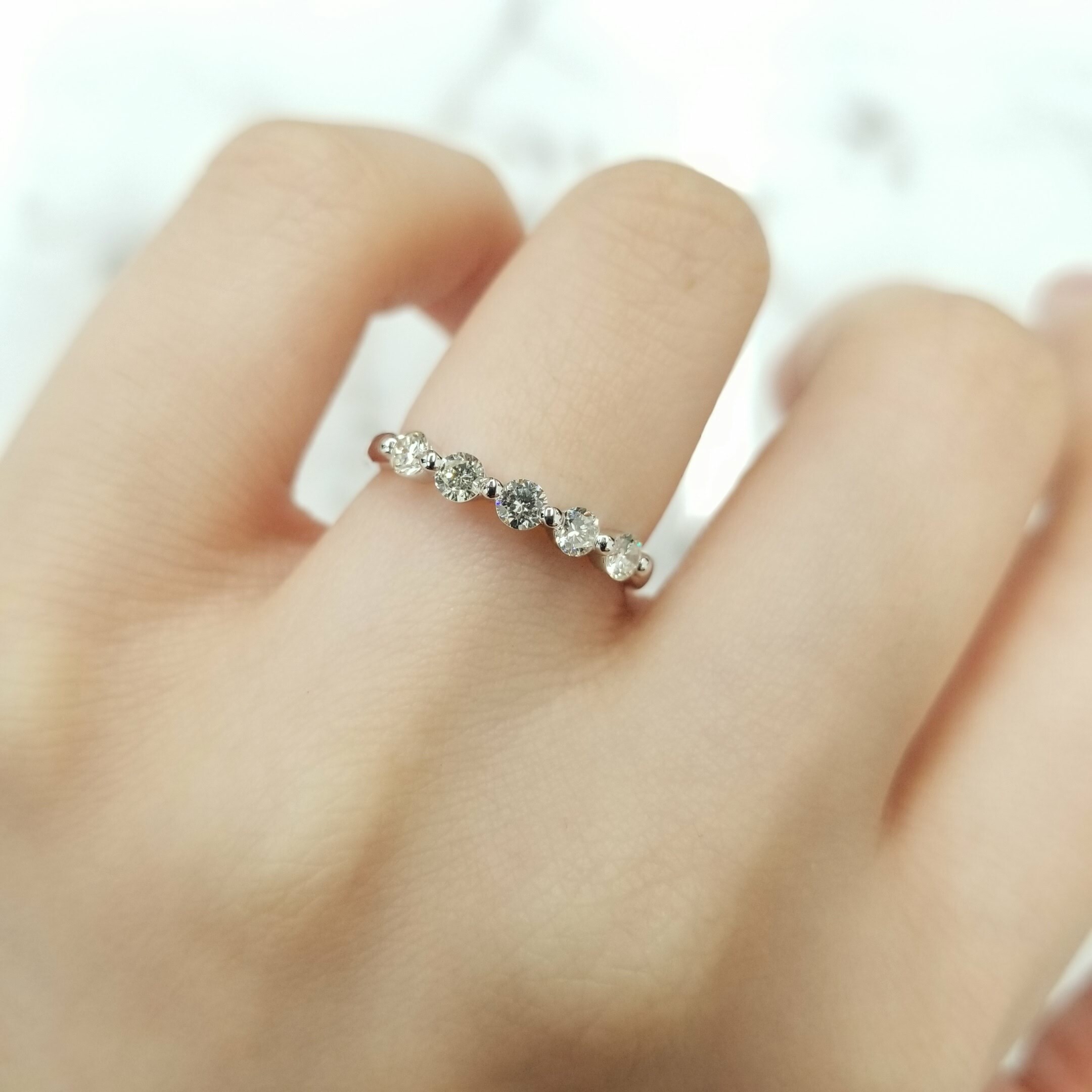 全新18K白金37份鑽石戒指