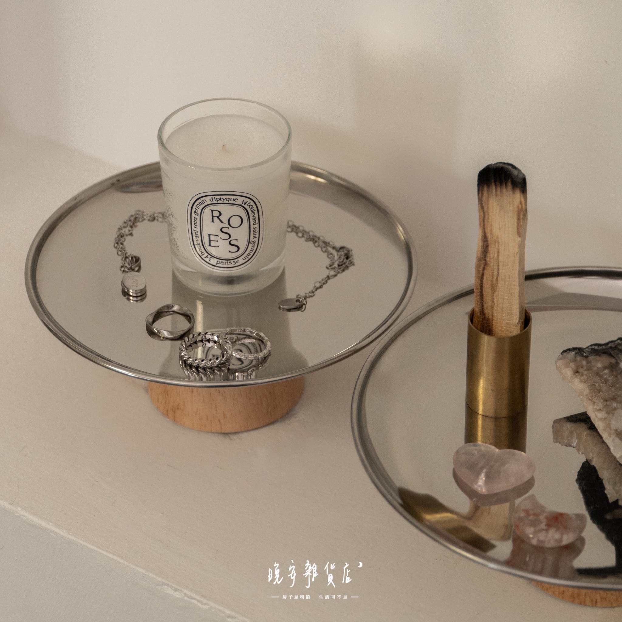 【北歐風收納】金屬木質高腳圓形托盤