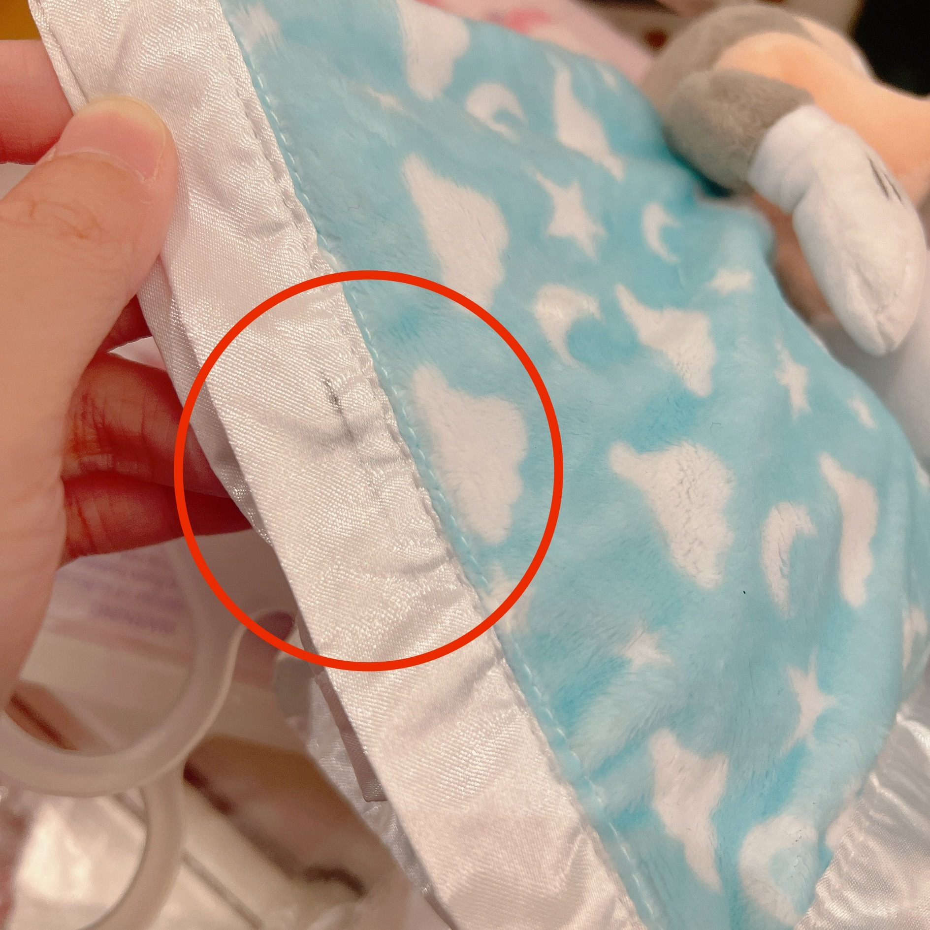 (全新NG品現貨) 米奇 Mickey baby藍 大頭絨毛 安撫巾 口水巾 嬰兒用品 -香港迪士尼樂園