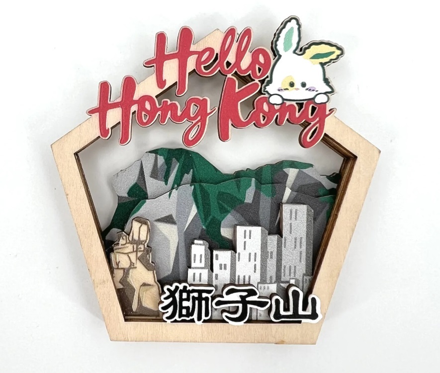 TEAM GREEN hello hong kong  X robbi the bunny magnet - lion rock