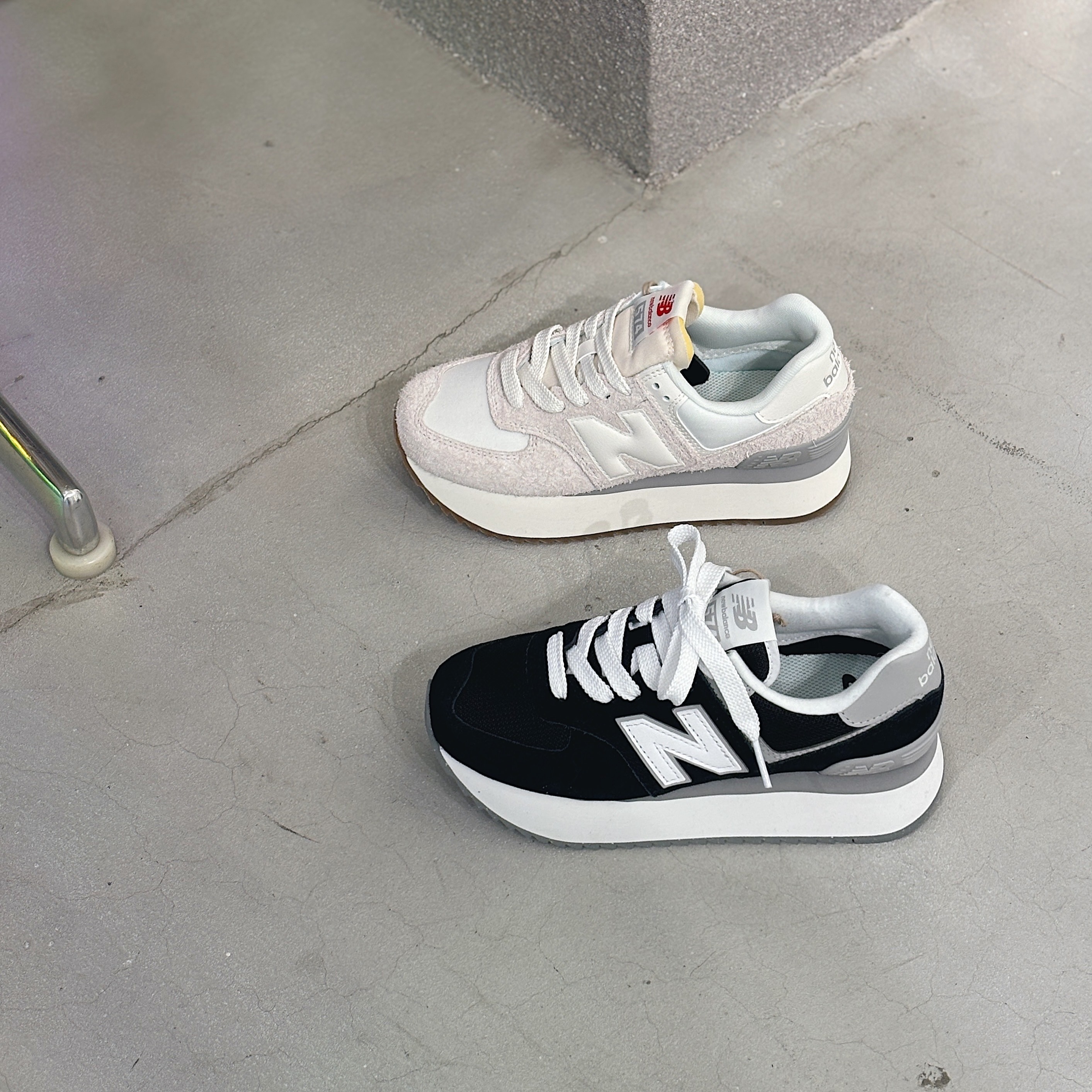 New Balance 574 白灰 海軍藍 厚底鞋 增高 6公分 WL574ZQA WL574ZQD