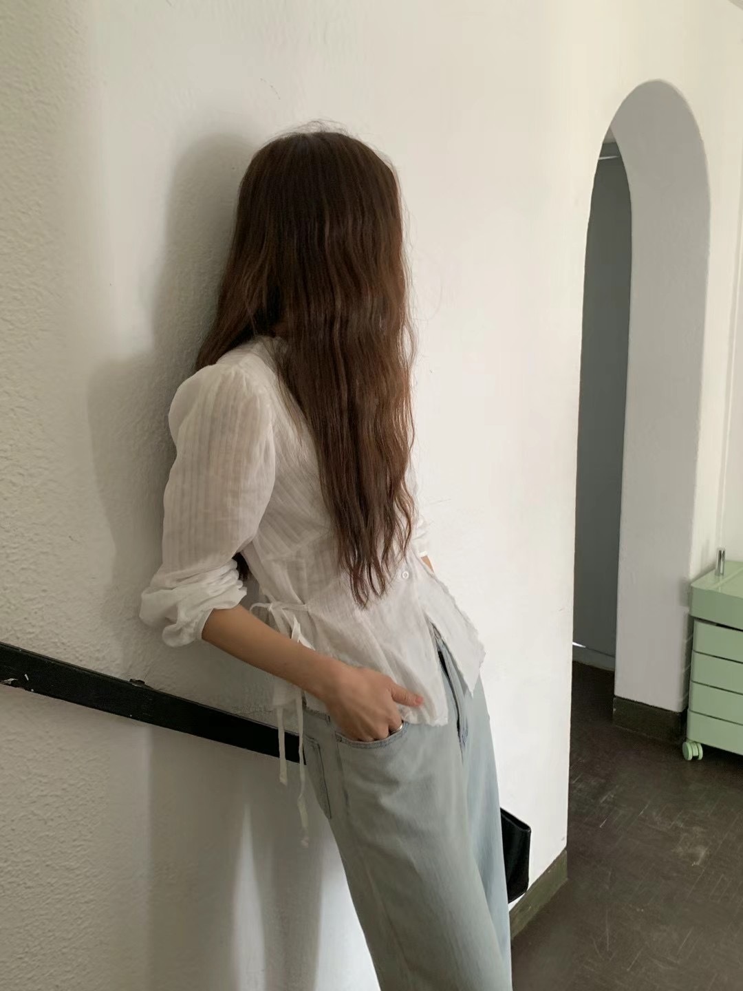 5.2 V領綁腰blouse