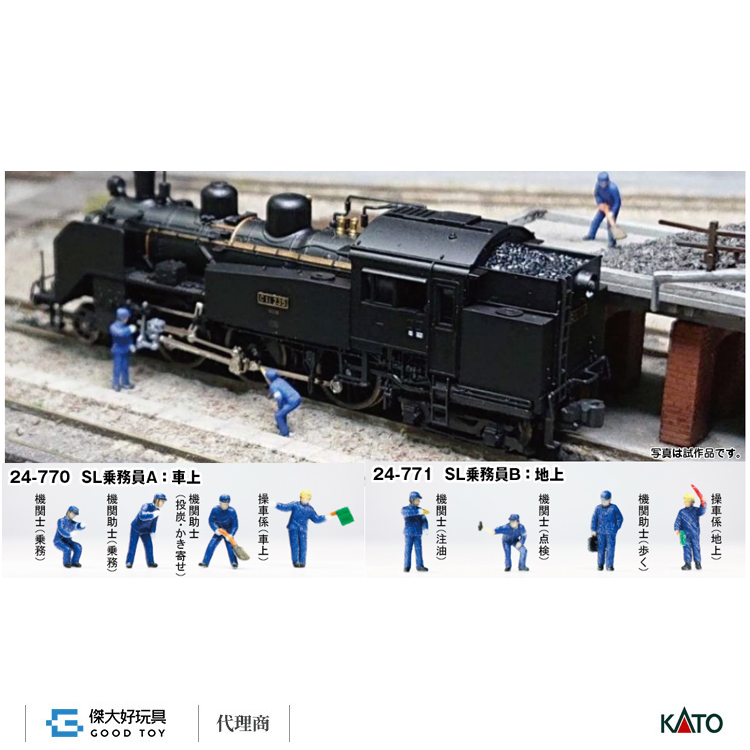 KATO 24-771 (N) 人偶 蒸汽機車乘務員B：地面人員 (4入)