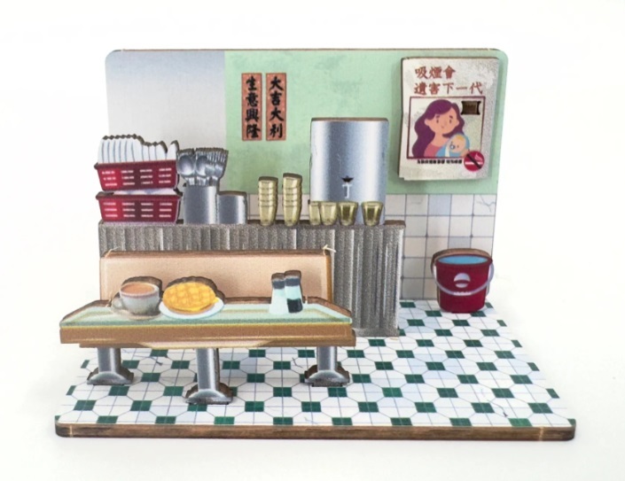 TEAM GREEN hong kong classics wooden postcard - hong kong-style cafe