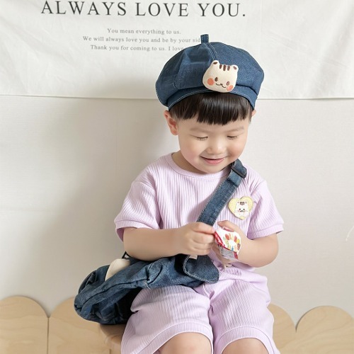 24S/S🌞DOTTODOT牛仔貝雷帽(別針需另外購買)