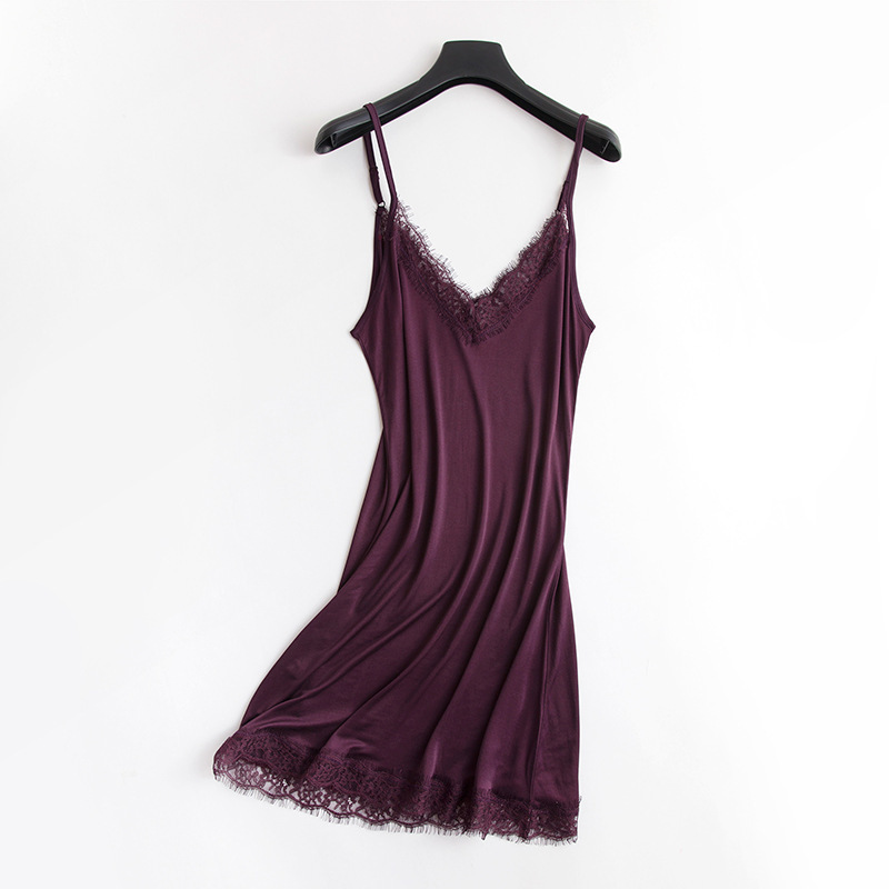 V領蕾絲睡衣襯裙  五色