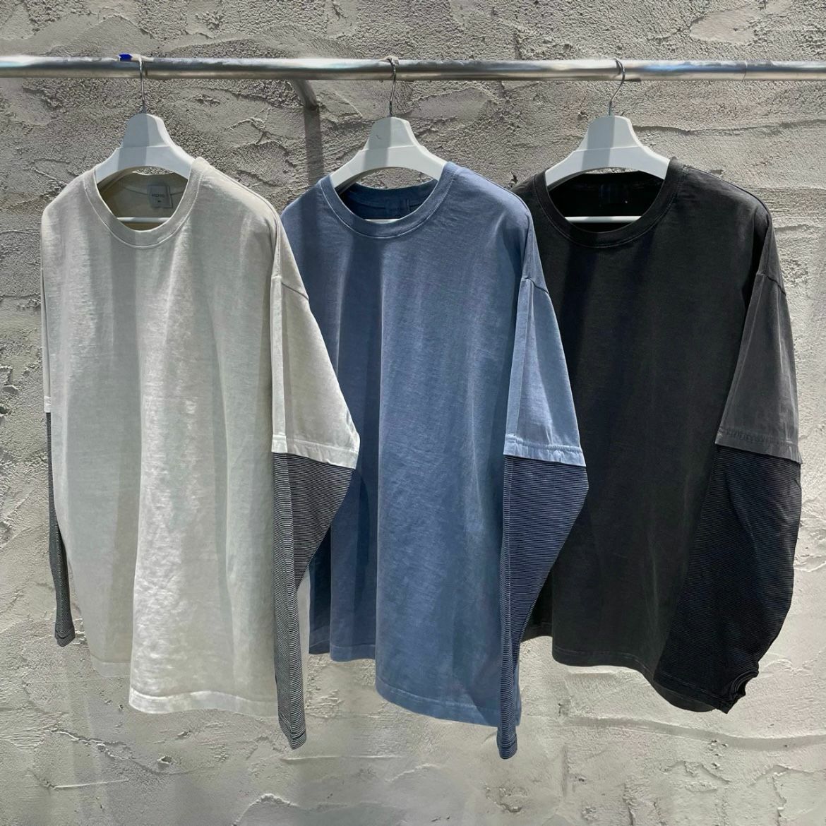 假兩件橫間袖長袖衫 WEEKEND-023T