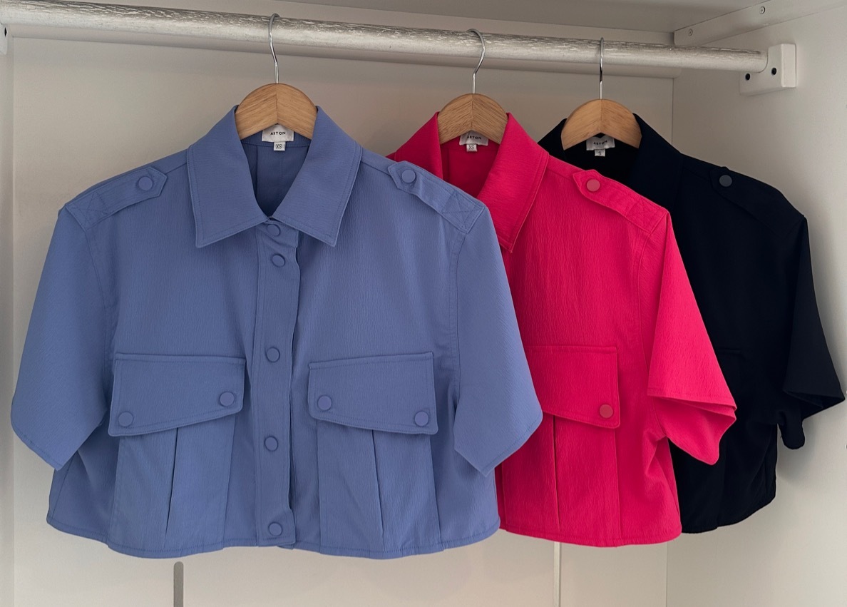 S/SLEEVE COLLARED POCKET BLOUSE