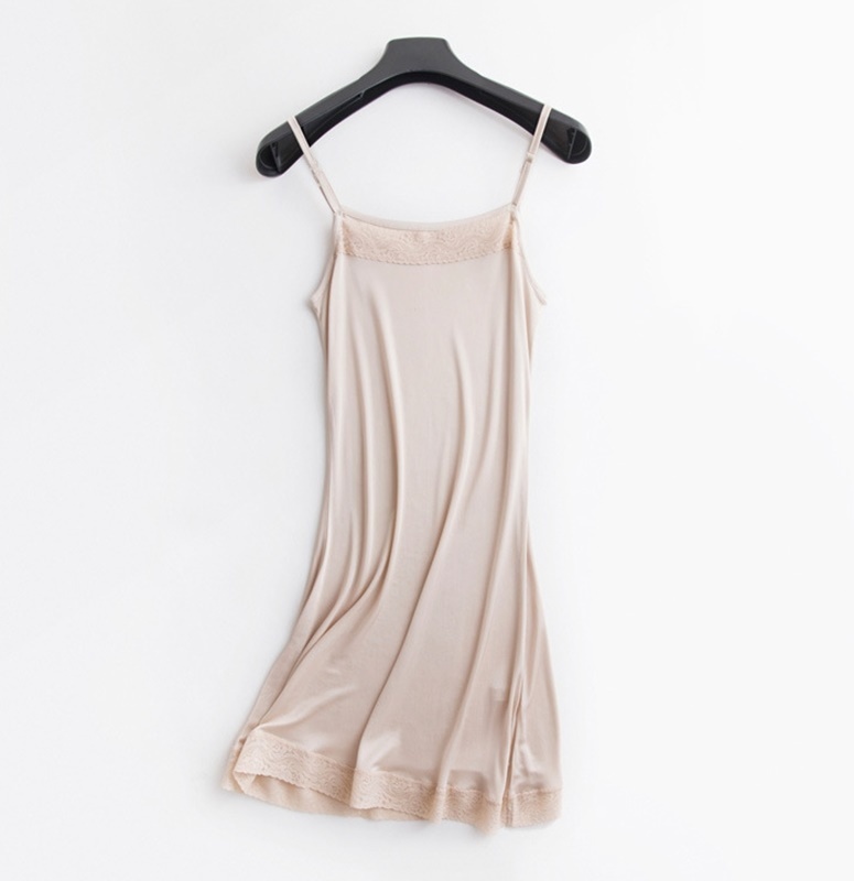 平口蕾絲睡衣襯裙  三色