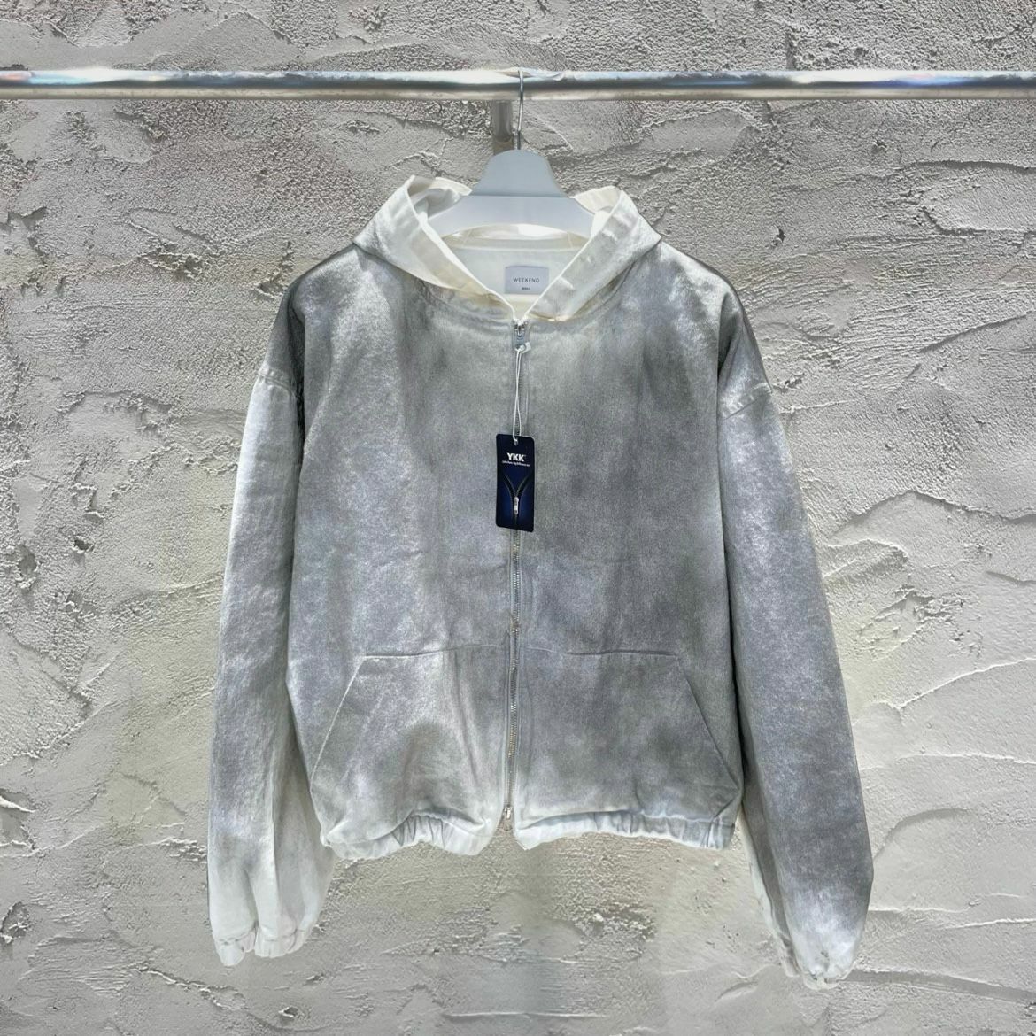 仿污連帽拉鍊外套 WEEKEND-025JK