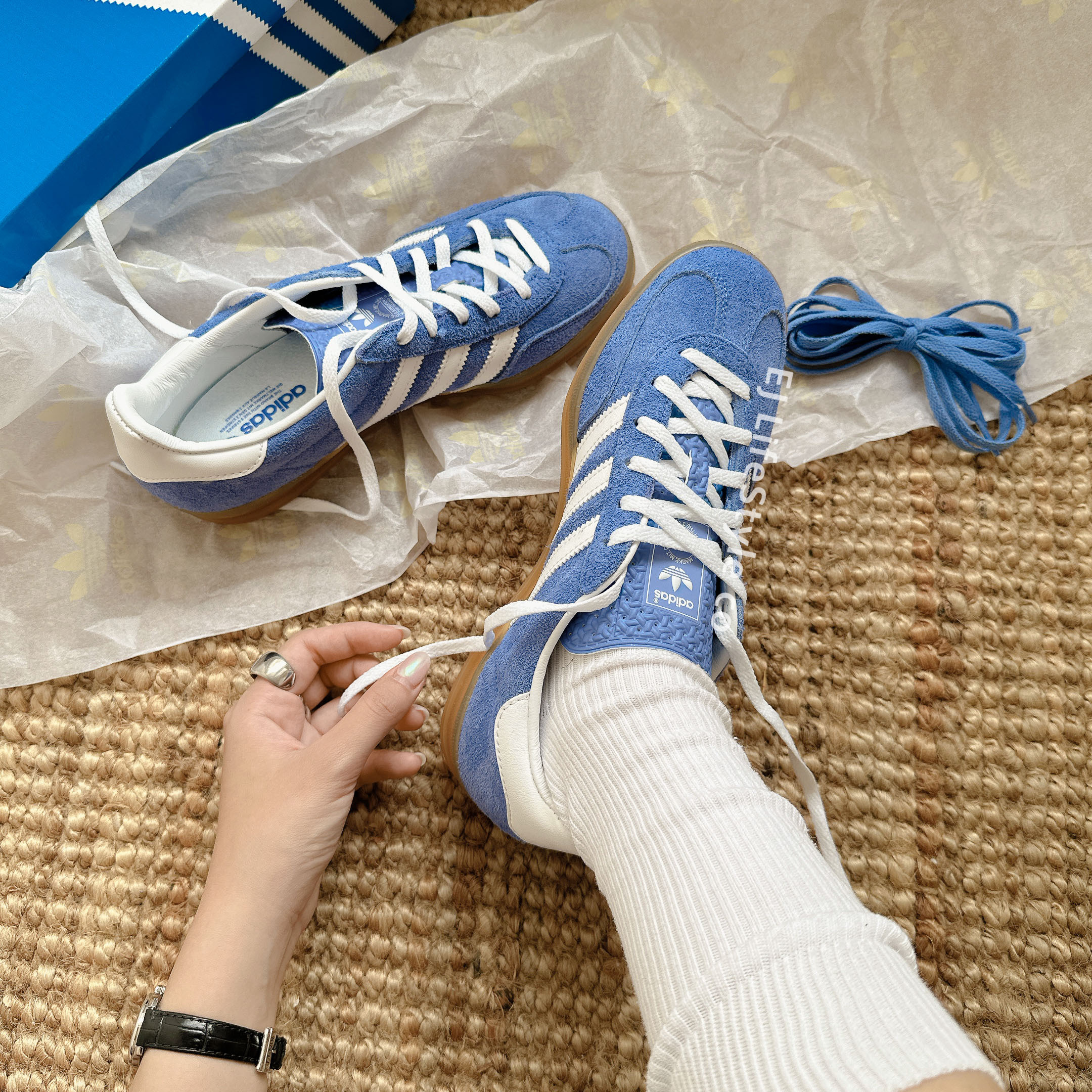 ADIDAS GAZELLE INDOOR 復古藍 水藍 焦糖底 女鞋 HQ8717 / 預購