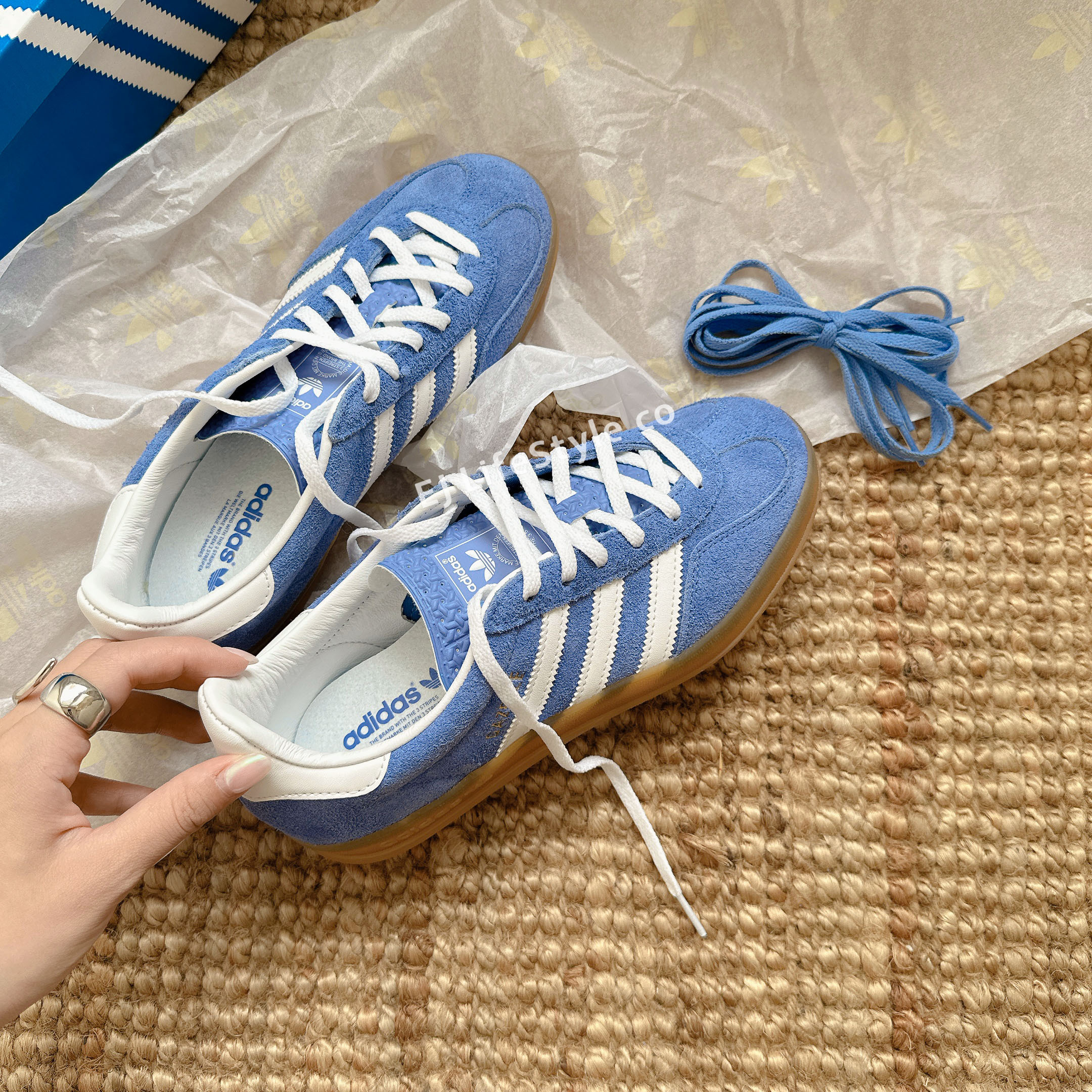 ADIDAS GAZELLE INDOOR 復古藍 水藍 焦糖底 女鞋 HQ8717 / 預購