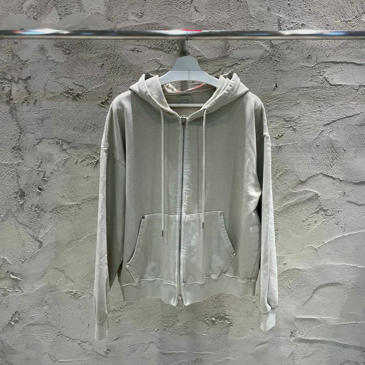 洗水淨色連帽拉鍊外套 WEEKEND-029JK