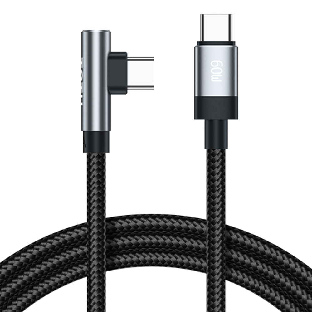 TOTU 拓途 雙Type-C/PD充電線傳輸線編織線快充線閃充線 彎頭 QC4.0 極速 2M