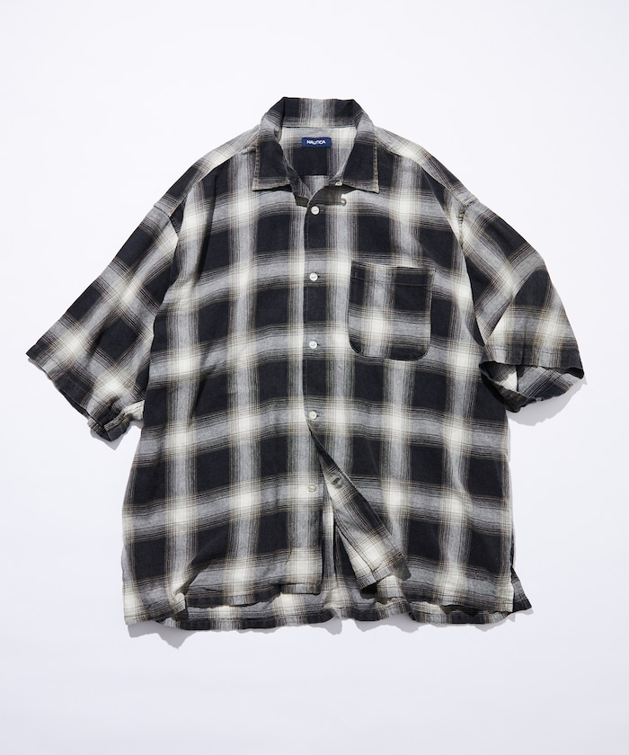 2024SS NAUTICA Faded S/S Shirt Ombre 短袖 寬版 格紋 襯衫 現貨