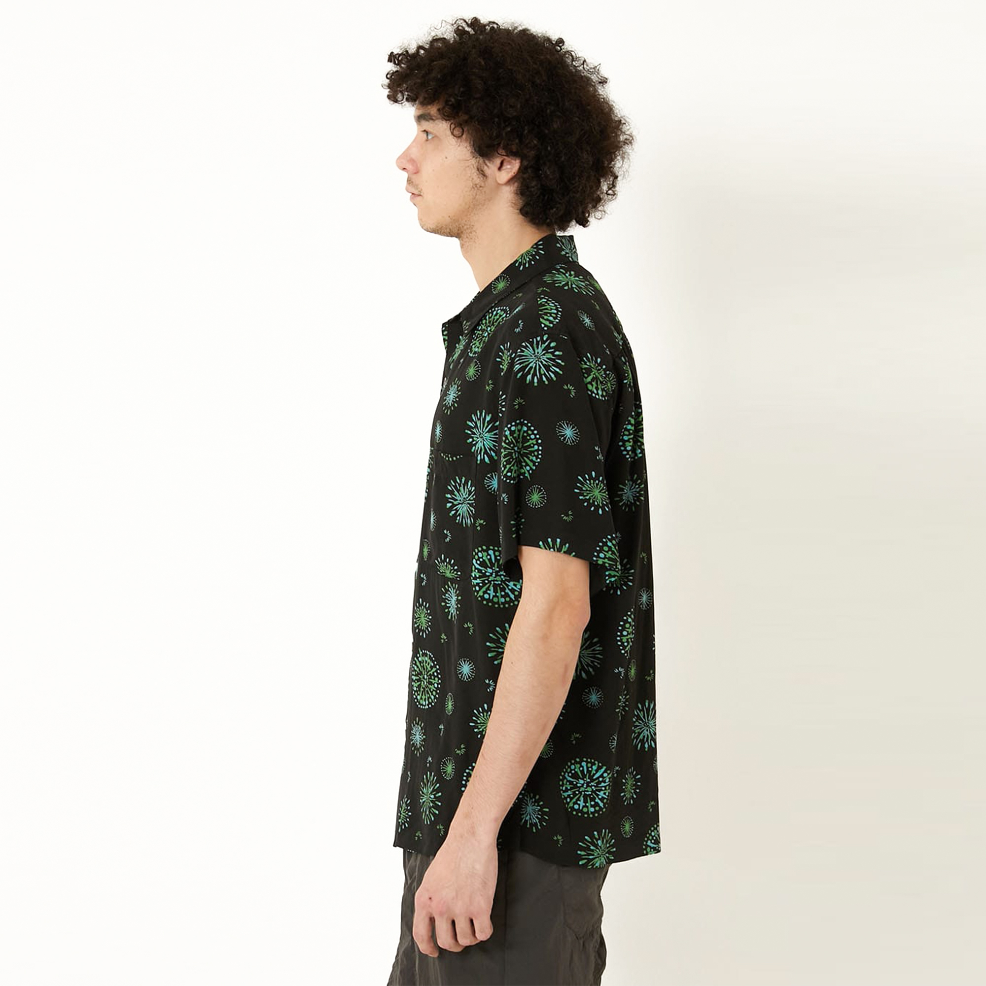 Blue Blue Japan - Rayon Hanabi Print Aloha (Black)