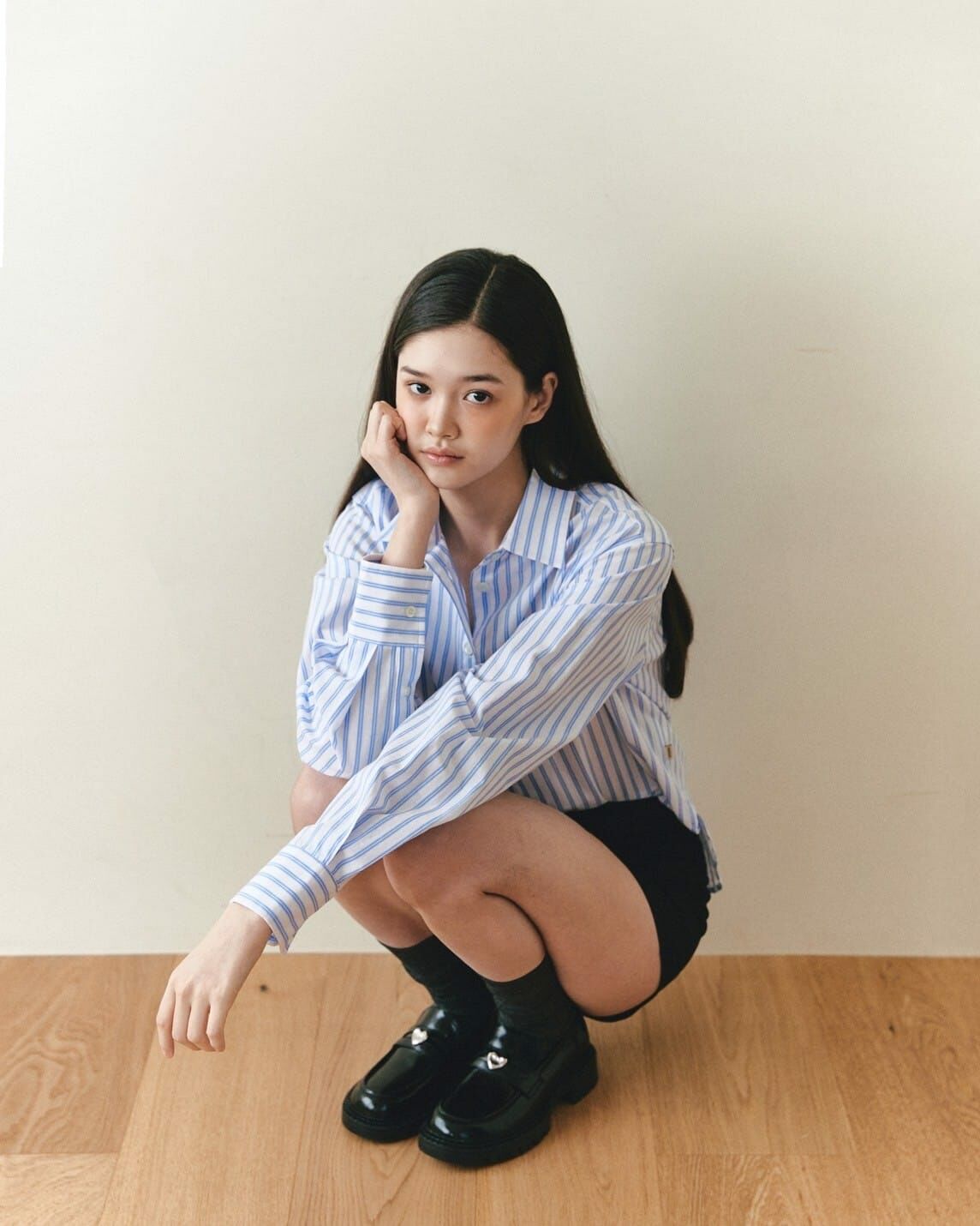 【代購】NOIRNINE Bébé牛皮小愛心樂福鞋