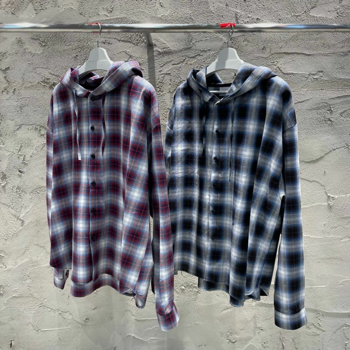 格仔連帽長袖恤衫 WEEKEND-034JK