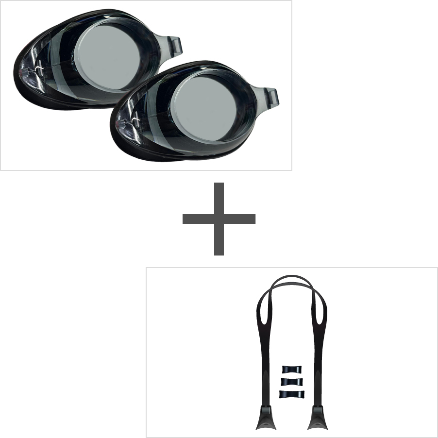 Fitness 近視泳鏡套件 - 黑