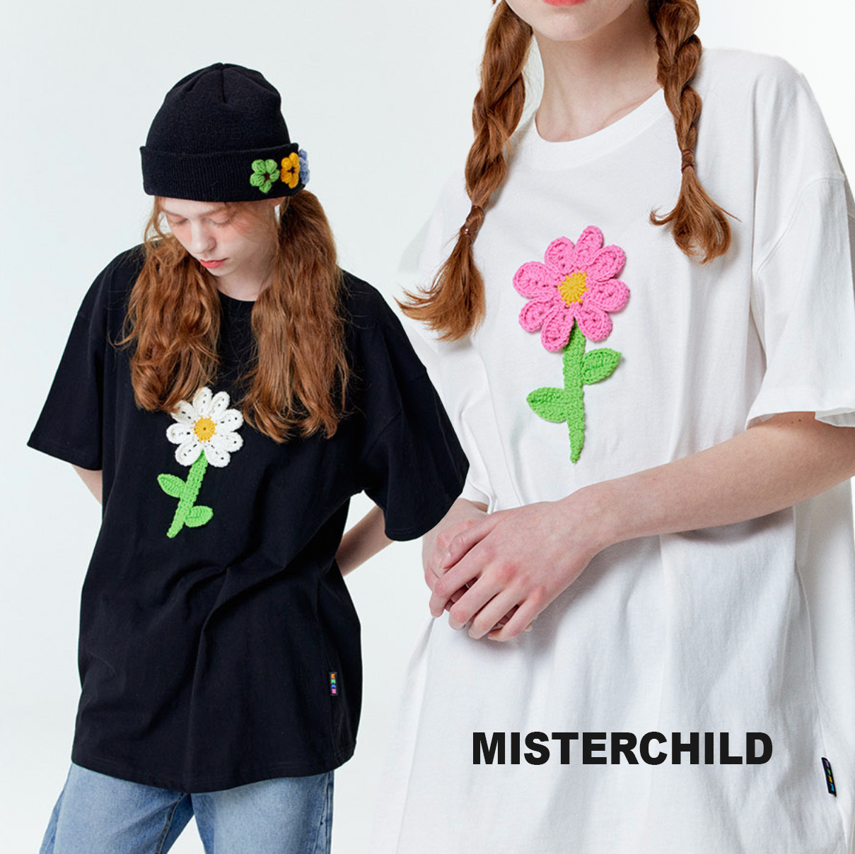 MISTER CHILD★韓国★男女兼用★CROCHET FLOWER T-SHIRTS 2色 MISTER CHILD☆韓国☆男女兼用☆CROCHET FLOWER T-SHIRTS 2色