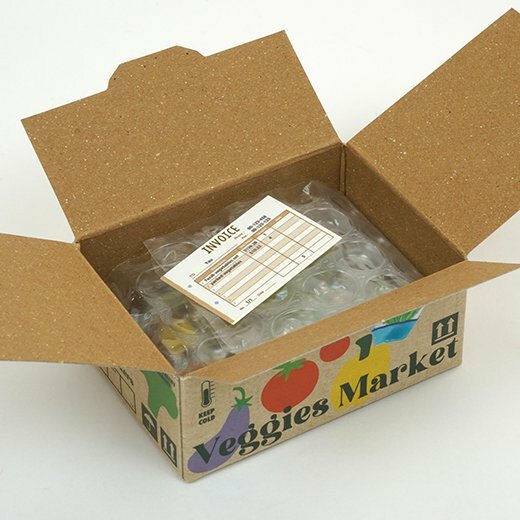 蔬菜 40枚 紙箱造型貼紙組｜日本Greeting Life
