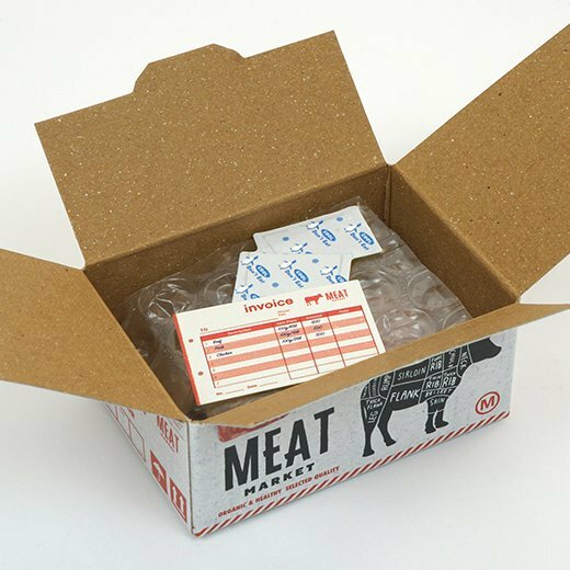 肉品 40枚 紙箱造型貼紙組｜日本Greeting Life