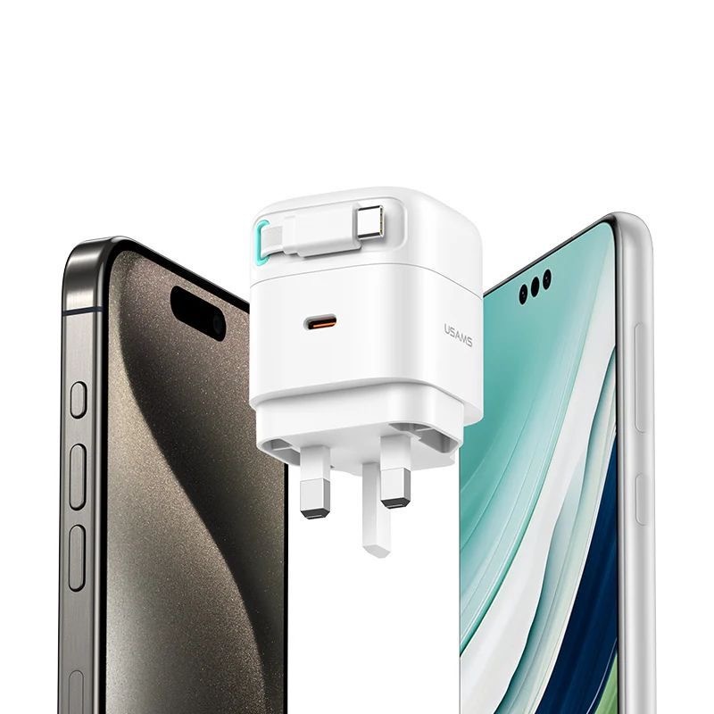 USAMS USB 2-in-1帶線雙輸出GaN Charger 35W充電器