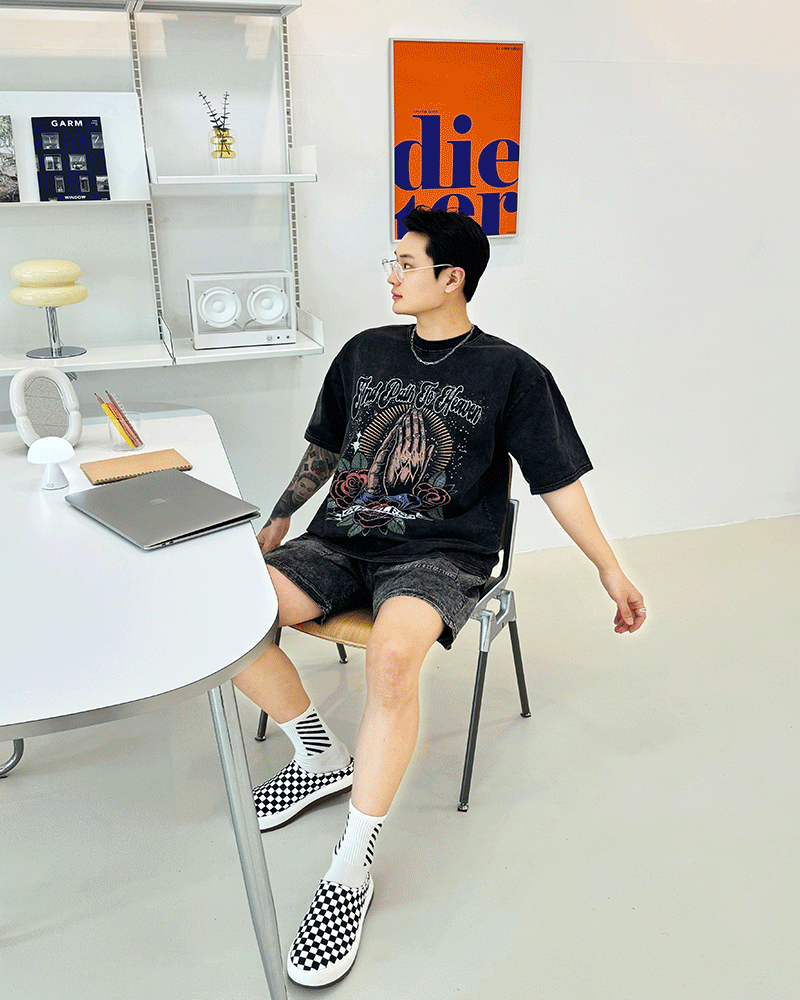 保佑寶石水洗祈禱短袖T恤