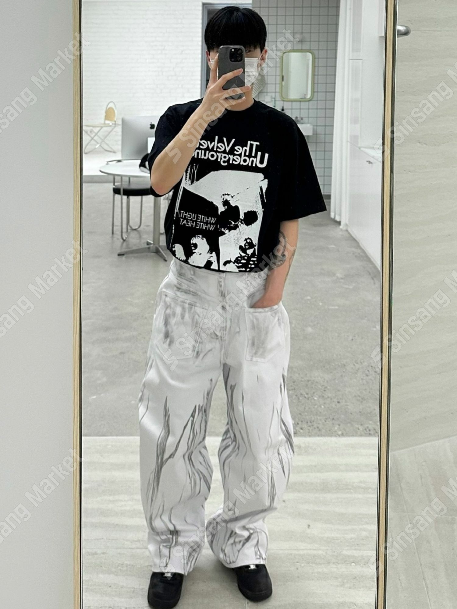 逆火焰紋闊腿褲