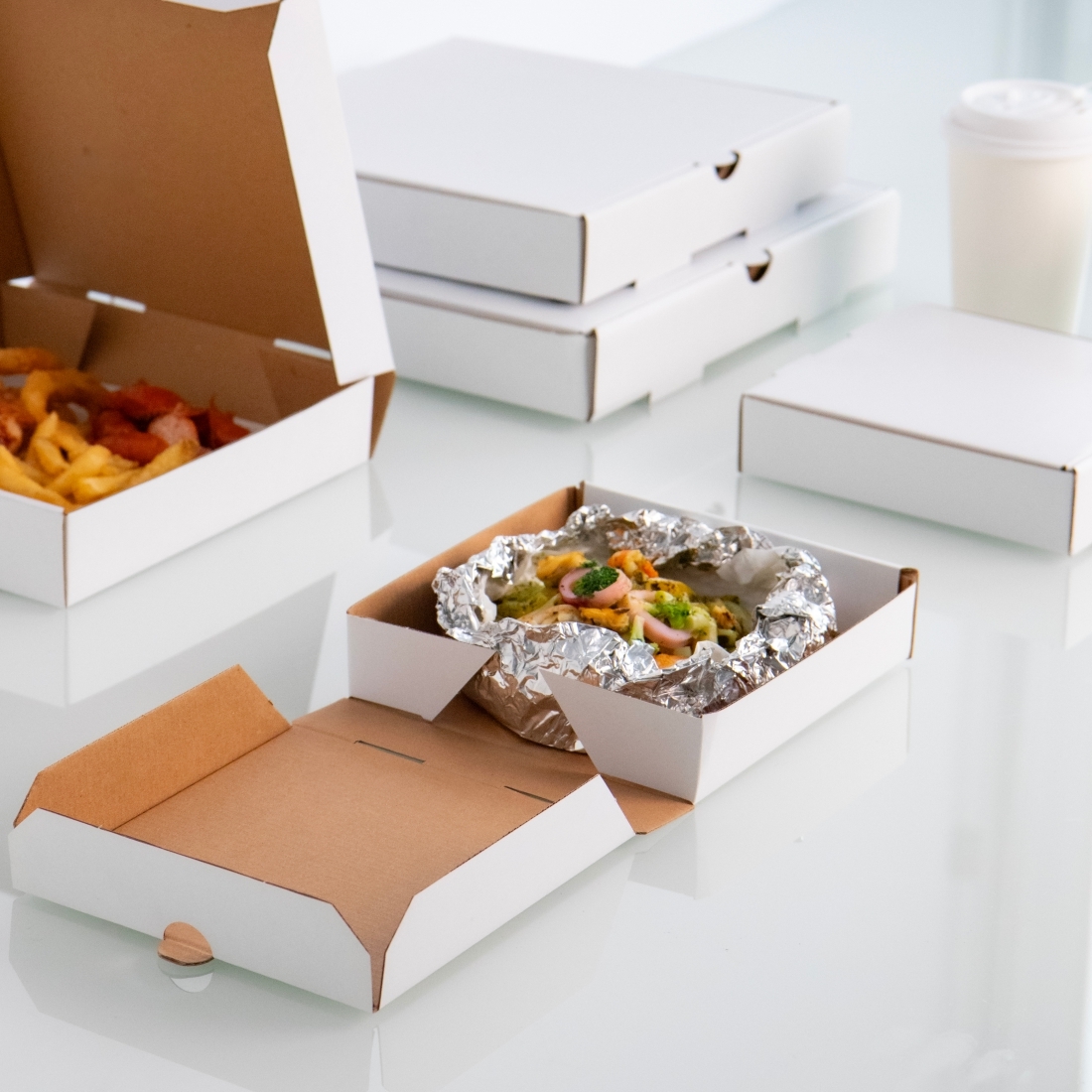 瓦楞比薩盒 6吋 白色