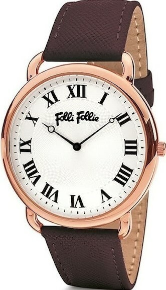 萬年鐘錶 - FOLLI FOLLIE  羅馬字經典皮革女錶  WF16R014SPS-BR 錶徑38MM