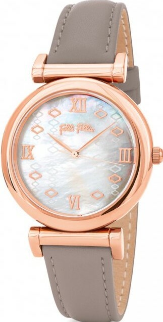 萬年鐘錶 - FOLLI FOLLIE  優雅貝殼錶面皮革款女錶  WF19R001SPS-GA  錶徑33MM