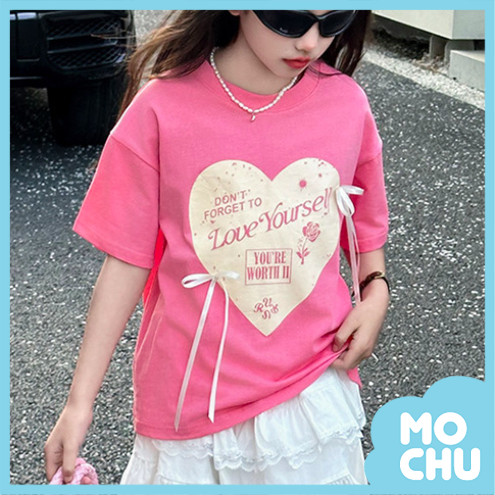 愛心立體蝴蝶結粉色上衣