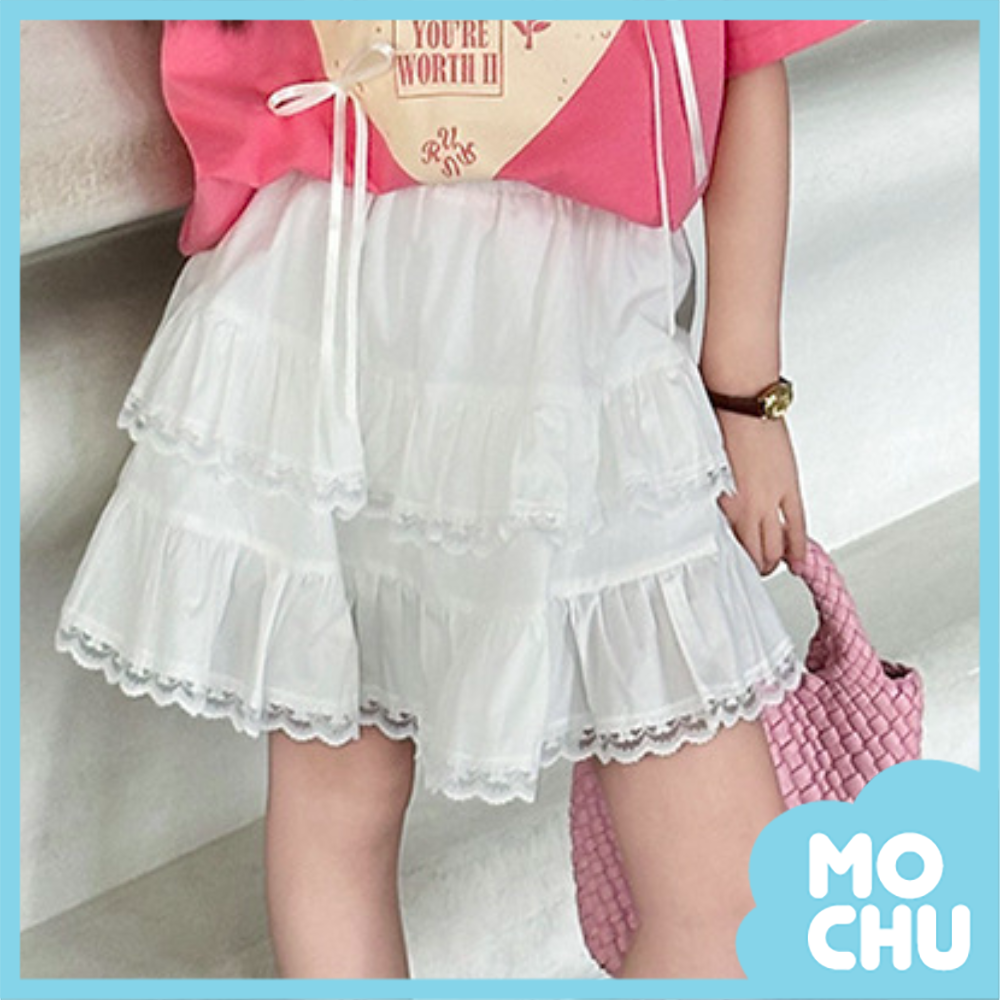 白色蕾絲蛋糕短裙