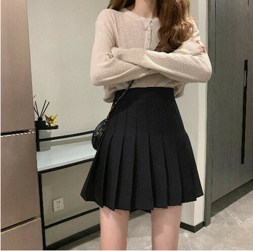 Hot Selling High Waist Pleated Skirt [Black] [XS-L] (please contact customer service to confirm the delivery size after placing the order)