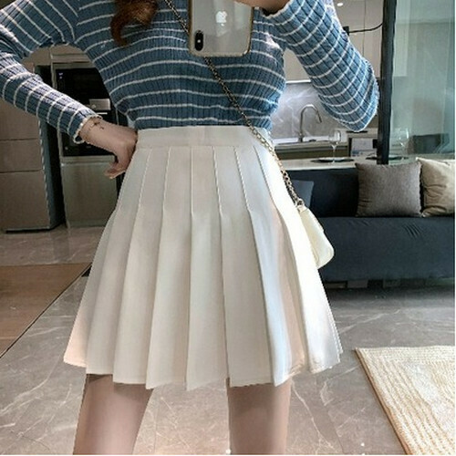Hot Selling High Waist Pleated Skirt [White] [XS-L Size] (Please contact customer service to confirm the delivery size after placing the order)
