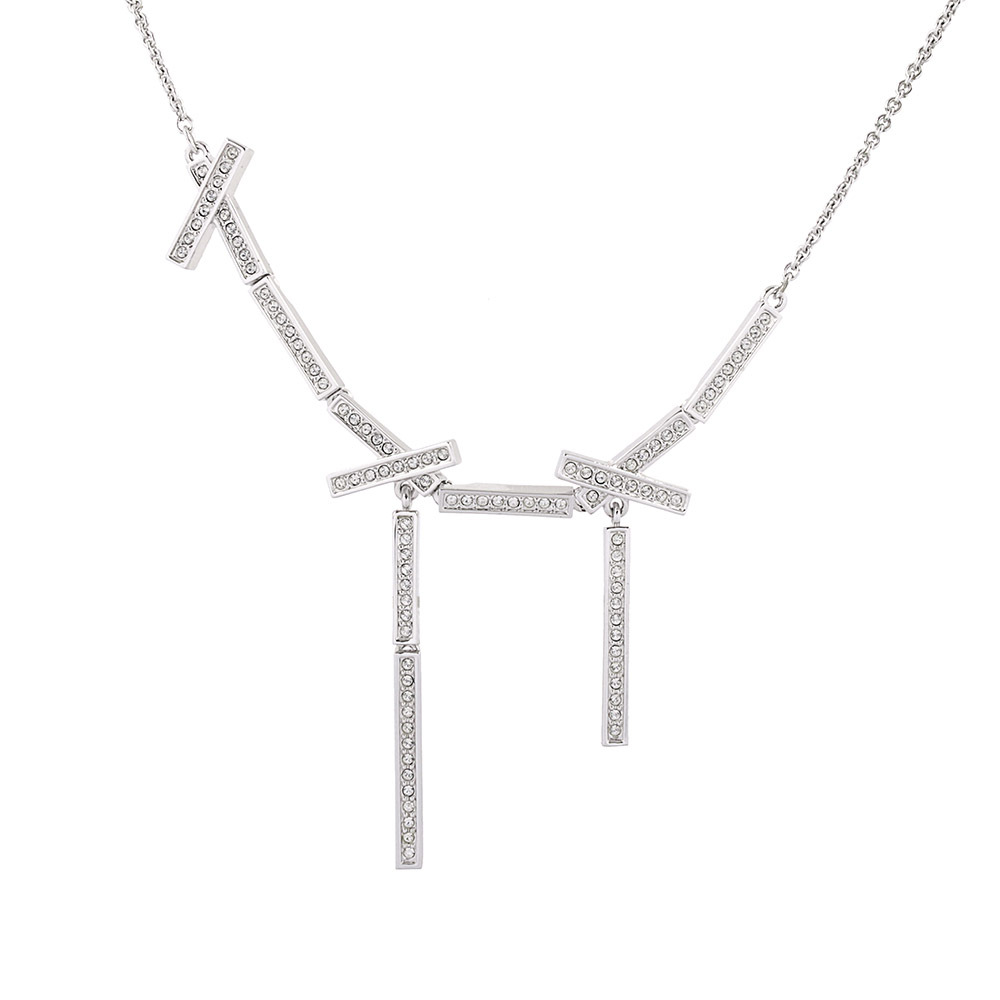 【SWAROVSKI】條狀水晶墜飾項鍊(銀色) 834989 F05