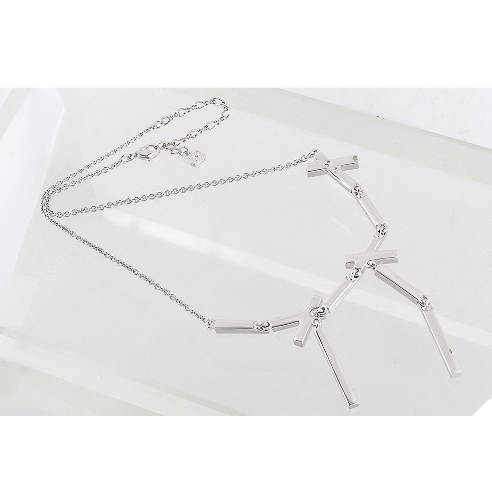 【SWAROVSKI】條狀水晶墜飾項鍊(銀色) 834989 F05