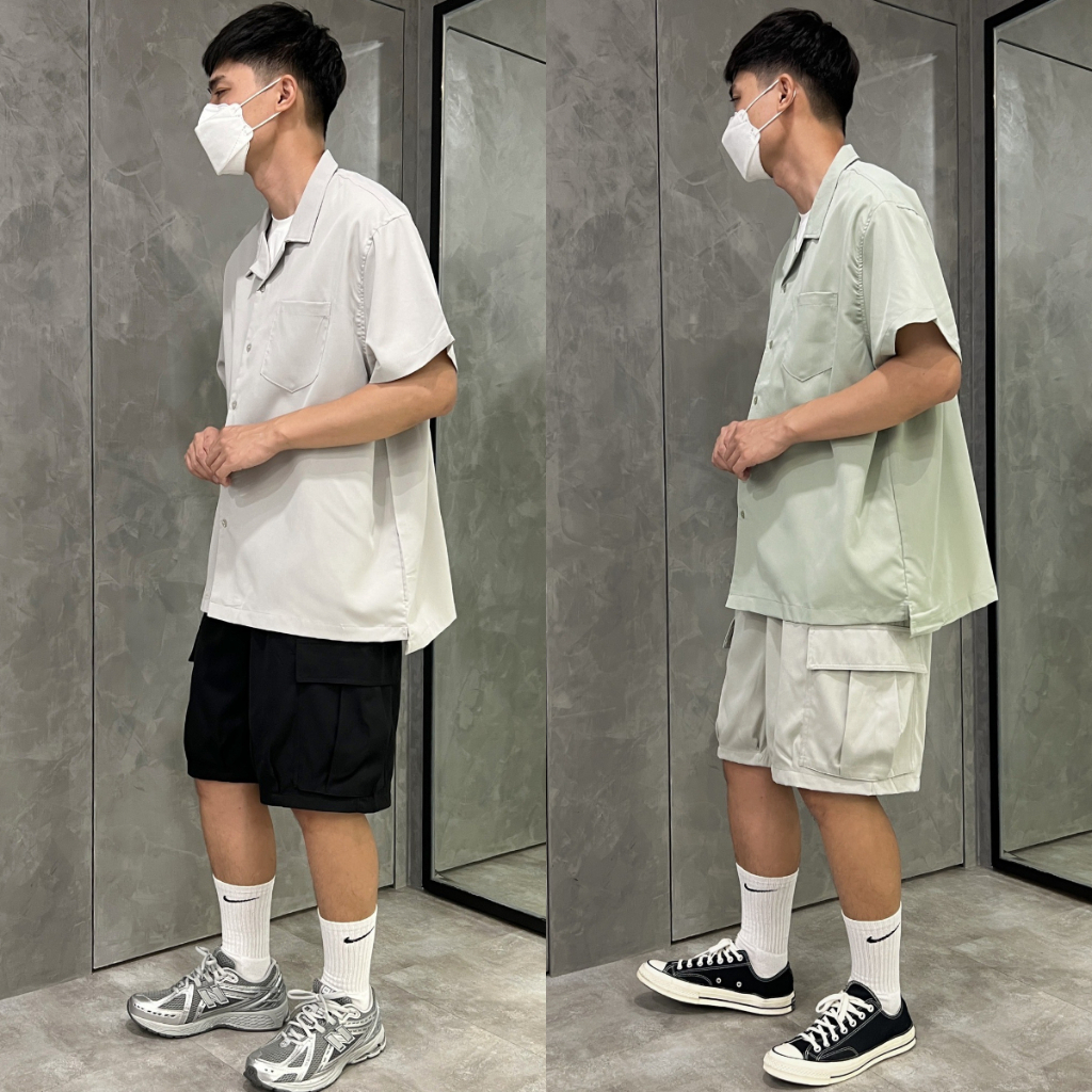 MS-3303 古巴領口袋襯衫