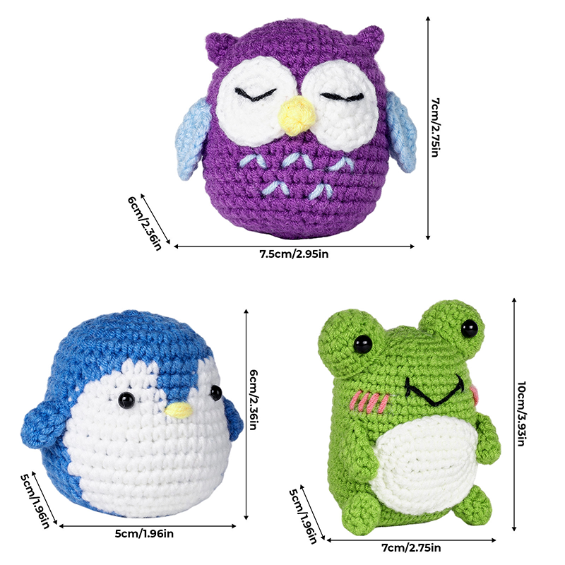 DIY鉤針編織貓頭鷹三合一套件材料包 M62