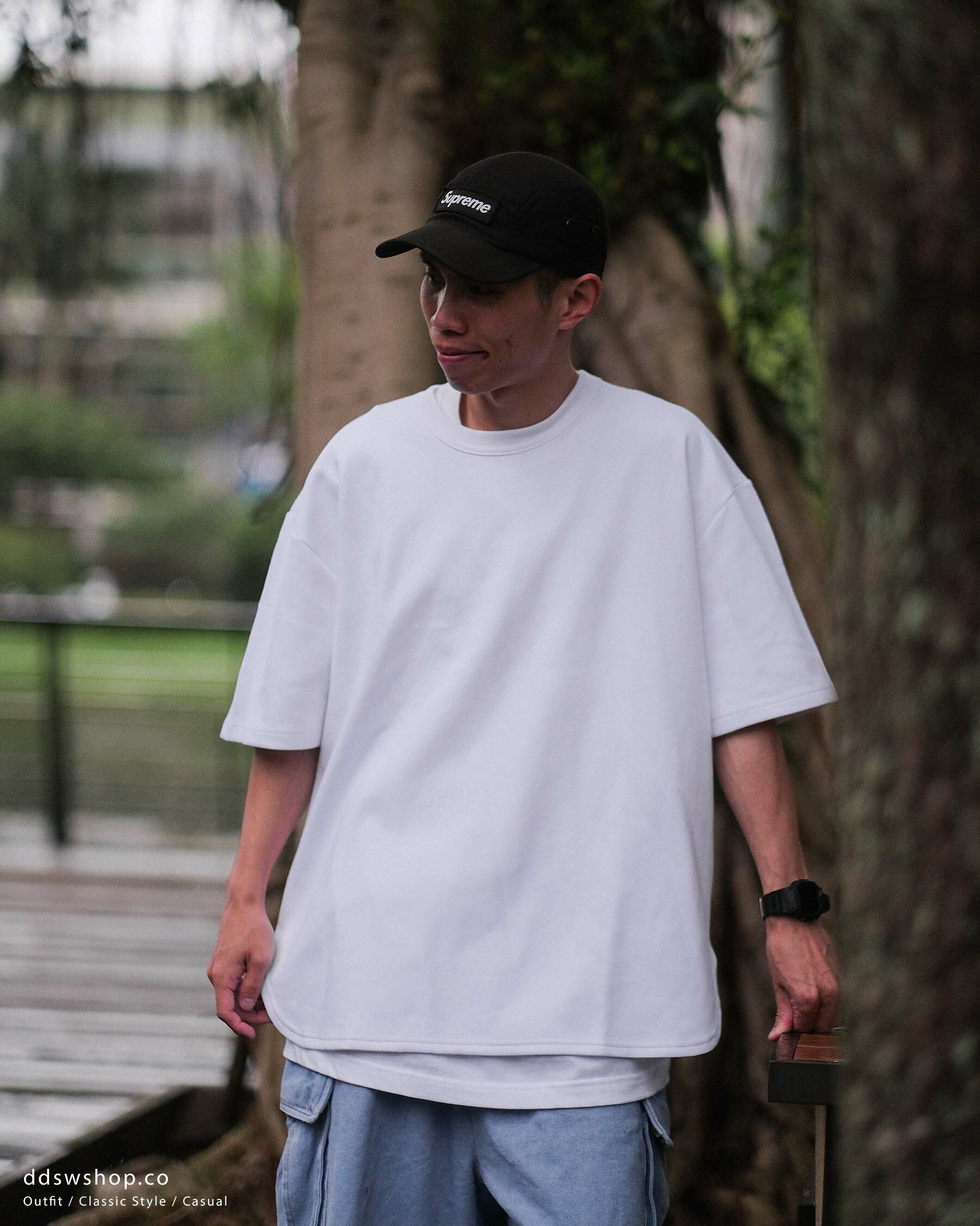 "現貨" D.CLOSET 太空棉 落肩 圓弧下擺 開岔短袖 8.1 o.z.