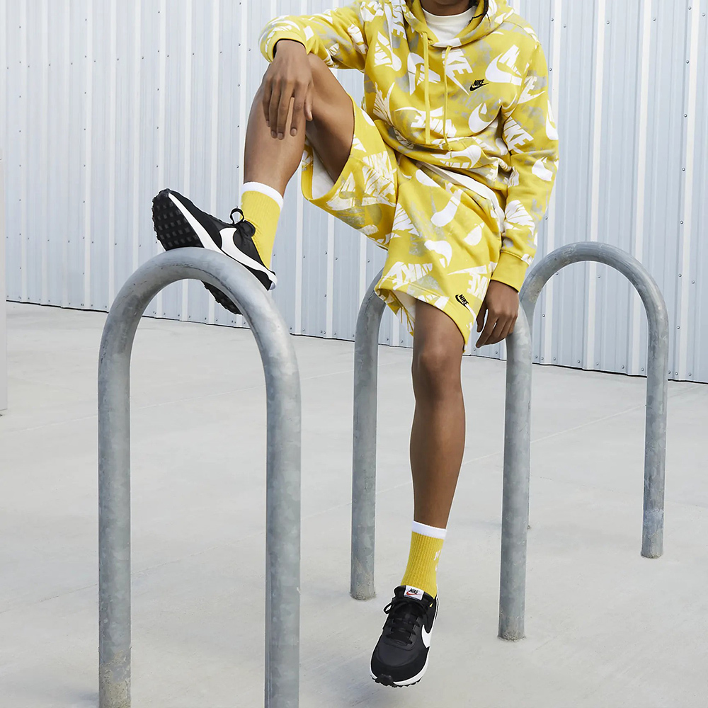 Nike Waffle Debut 運動 男鞋 基本款 異材質拼接 舒適 黑白 DH9522-001