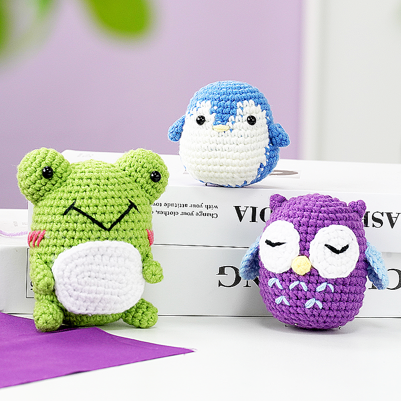 DIY鉤針編織貓頭鷹三合一套件材料包 M62