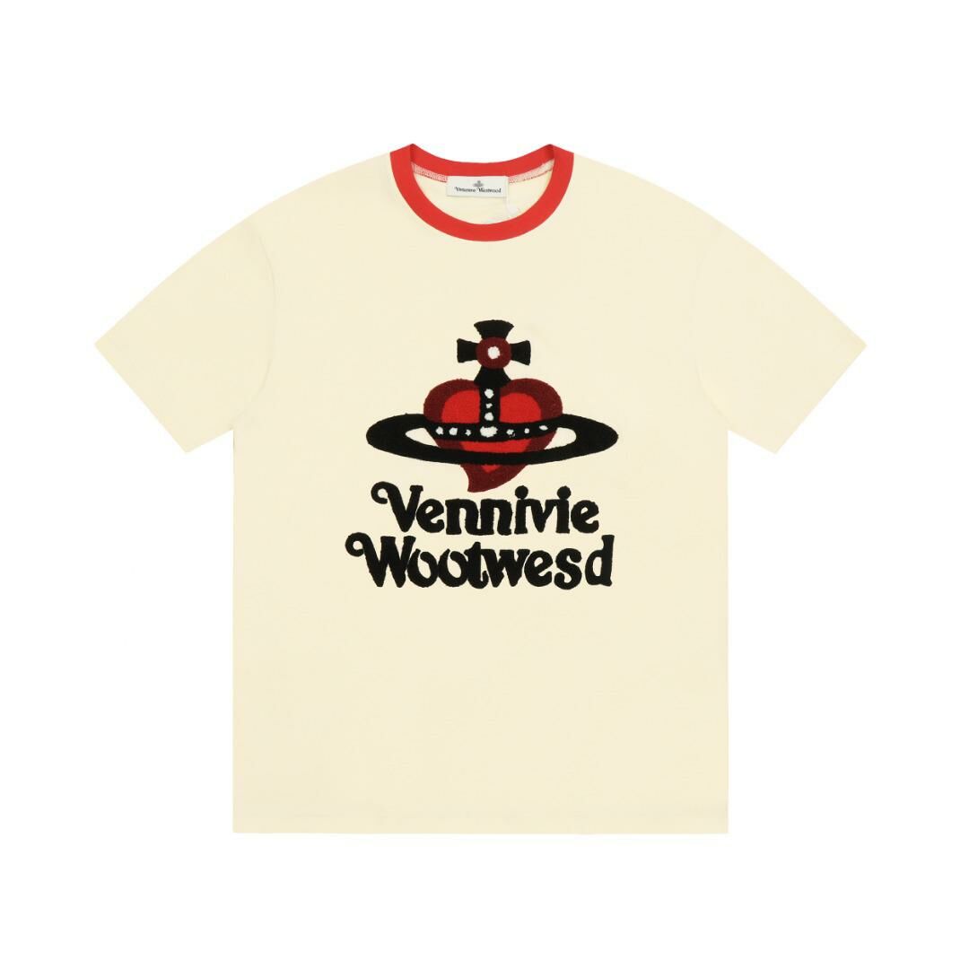 vivienne wes t wood 西太后  撞色立體毛巾繡短袖T恤